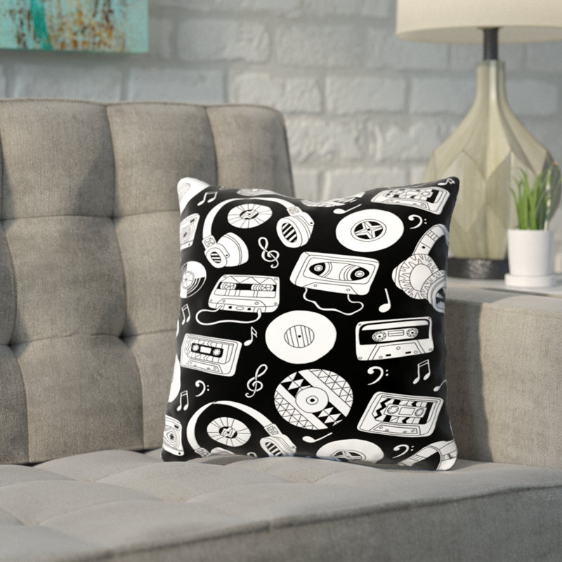 Wrought Studio Shortwood Music Throw Pillow Wayfair